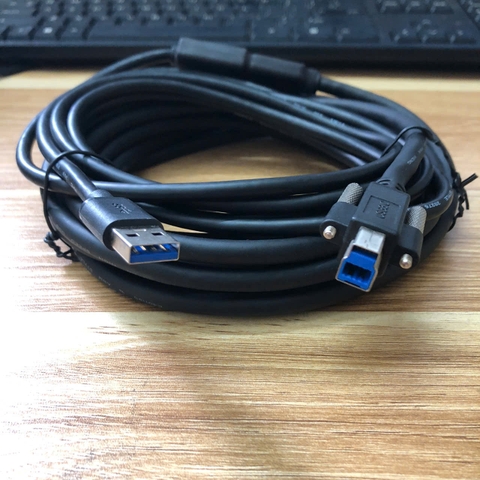 Cáp Camera ASIC400E-P E301195 AWM STYLE 2725 80°C 30V VW-1 SUPER HIGH SPEED USB REVISION 3.0 PAK HENG cable USB 3.0 Type A to Type B Screw Locking Dài 5M