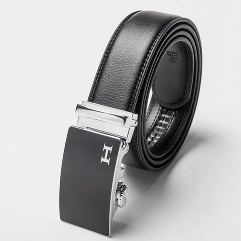 Thắt lưng nam da bò xỏ lỗ - Đen