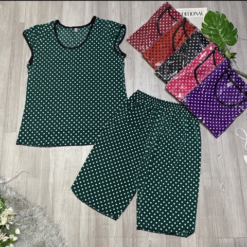 Đồ bộ chấm bi vải visco dẻo