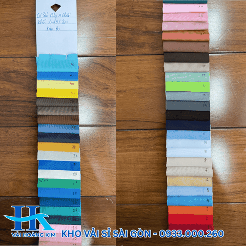 Bảng màu Vải cá sấu Poly Hoàng Kim