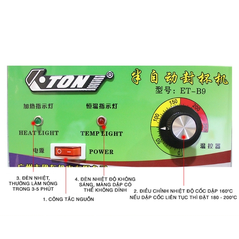 Máy dập nắp cốc bán tự động Eton B9