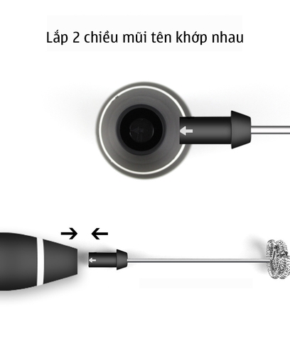 Máy tạo bọt sữa sạc điện USB 2 đầu đánh