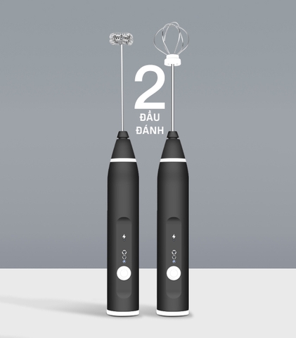 Máy tạo bọt sữa sạc điện USB 2 đầu đánh
