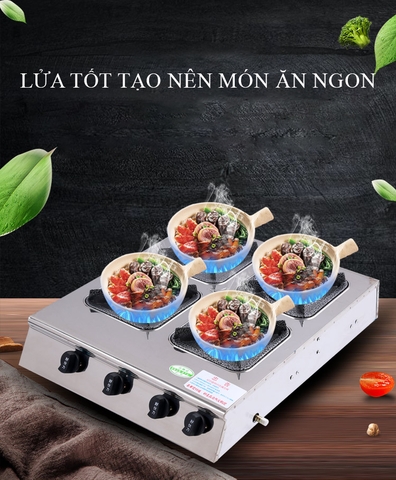 Bếp ga nấu mì cay, cơm niêu, 4-6-8 họng