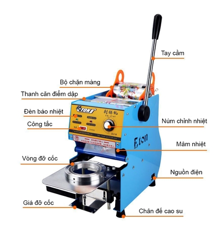 Máy dập nắp cốc , dán miệng cốc thủ công Eton D7