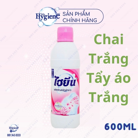 Tẩy quần áo Hygiene Thái Lan chai lớn 500-600ml siêu sạch, không mùi, không hại quần áo