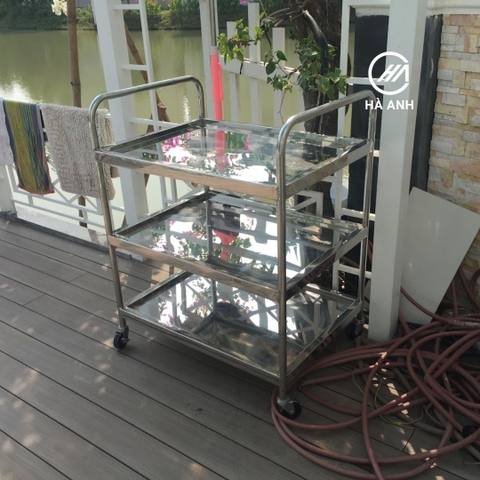 Xe đẩy 3 tầng Inox