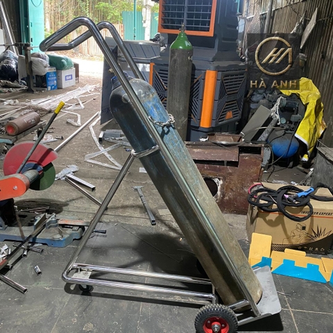 Xe đẩy bình Oxy Sus304