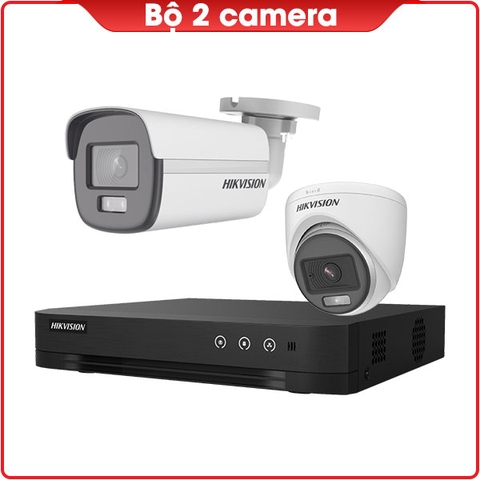Bộ 2 Camera HIKVISION 2.0mp - Thu Tiếng - Có Màu ban đêm