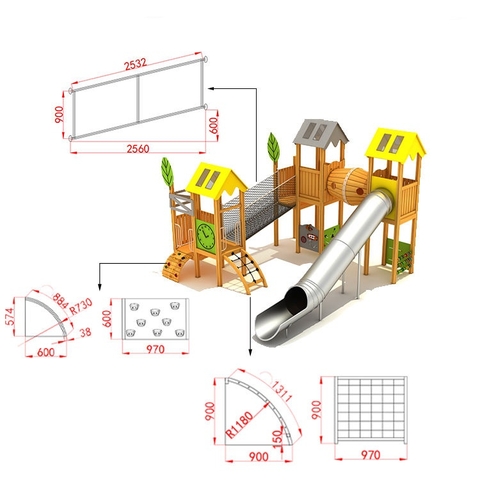 Bộ trò chơi liên hoàn cầu trượt - 2025-LH022