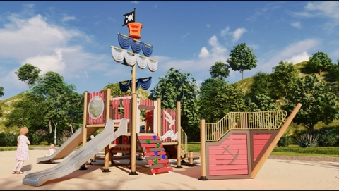 Mô hình vui chơi chủ đề Thuyền Trưởng Nhí và Hành Trình Trên Cát - OCEAN-008