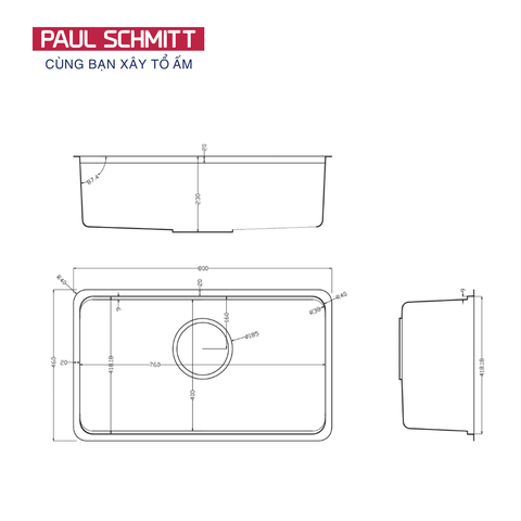 Chậu rửa bát Paul Schmitt PAM8046-UM