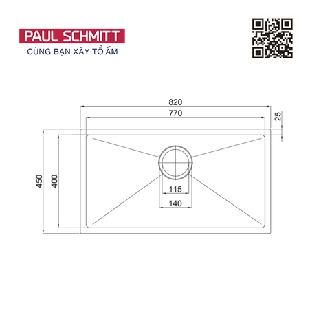 Chậu rửa bát Paul Schmitt PA8245-U