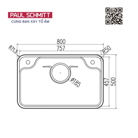 Chậu rửa bát Paul Schmitt PAM8050-TE