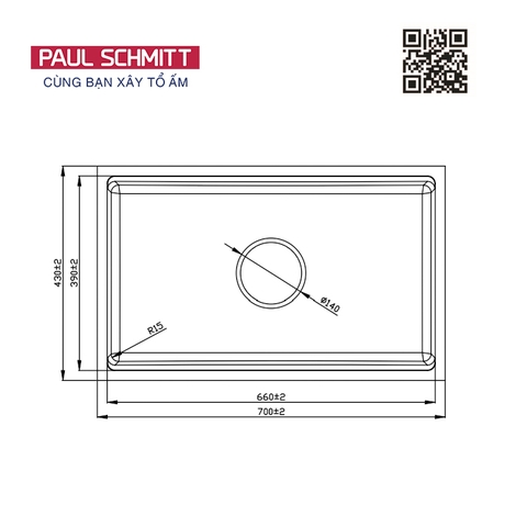 Chậu rửa bát Paul Schmitt PAM7043-UDE
