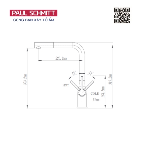 Vòi rửa bát Paul Schmitt PA328KCBQ