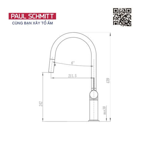 Vòi rửa bát Paul Schmitt PA336K