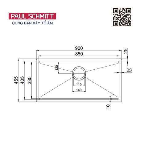 Chậu rửa bát Paul Schmitt PA90455-UD