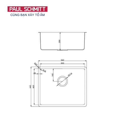 Chậu rửa bát Paul Schmitt PAM5444-UE