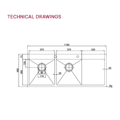 Chậu rửa bát Paul Schmitt PA11648-T (Bàn phải) PA11648-TR (Bàn trái)