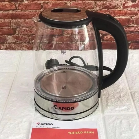 Ấm siêu tốc thủy tinh Rapido RK1818