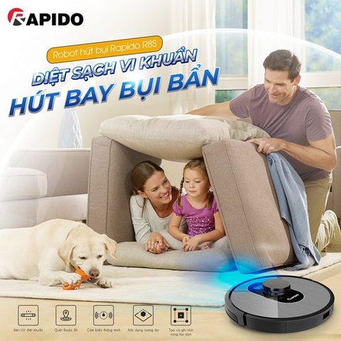 Robot hút bụi lau nhà Rapido R8S