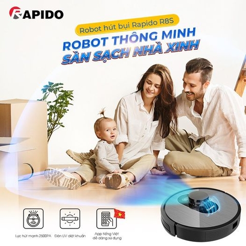 Robot hút bụi lau nhà Rapido R8S