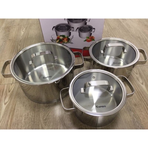 Bộ nồi Inox 3 chiếc Rapido RK182024