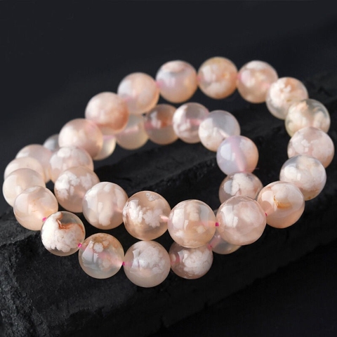 Vòng Tay Đá Mã Não Đào Hoa