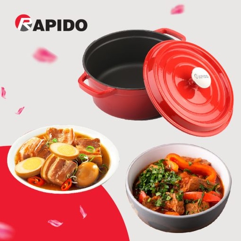 Bộ nồi gang đúc tráng men Rapido RK202224