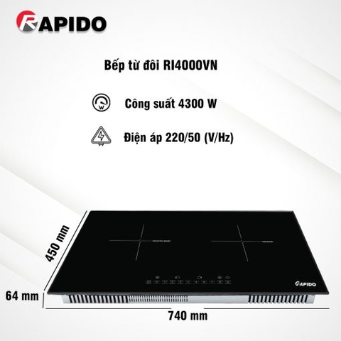 Bếp Từ Đôi Rapido RI4000VN