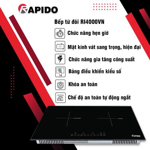 Bếp Từ Đôi Rapido RI4000VN