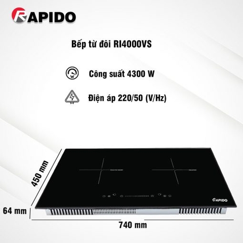 Bếp Từ Đôi Rapido RI4000VS