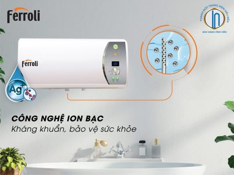 Máy Nước Nóng Gián Tiếp Ferroli VERDI-AG+ (1500w+1000w, 3 công suất) Thanh đốt tráng bạc, hiển thị nhiệt độ