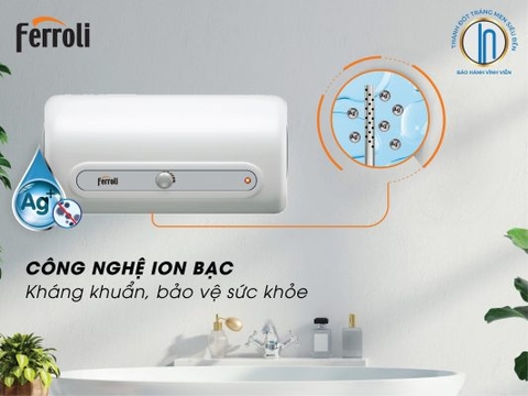 Máy Nước Nóng Gián Tiếp Ferroli QQEVO AG+ (1000w+1500w, thanh đốt tráng bạc, chống giật)