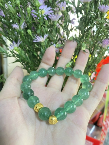 Vòng Tay Đá Thạch Anh Dâu Tây Xanh