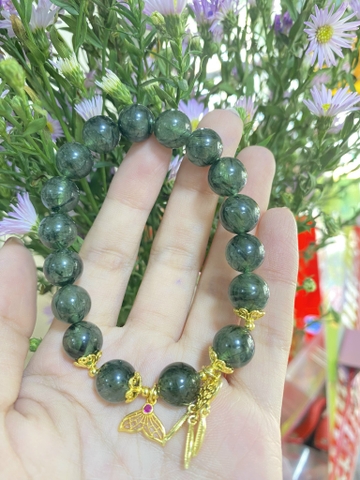 Vòng Tay Đá Thạch Anh Tóc Xanh