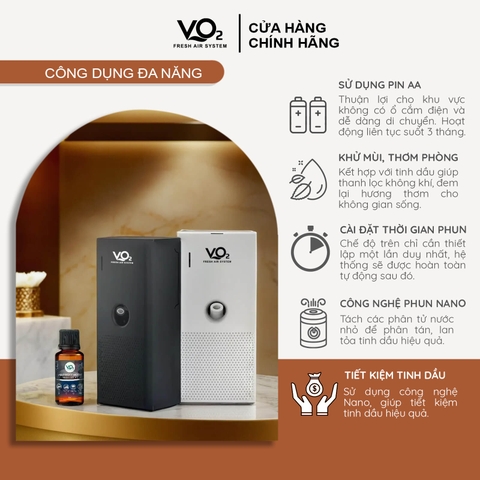 Máy Phun Tinh Dầu Tự Động VO2 Aroma Diffuser - V50