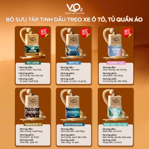 Tinh Dầu Treo Ủ Thơm Tủ Quần Áo VO2 Perfume Oils 8ml