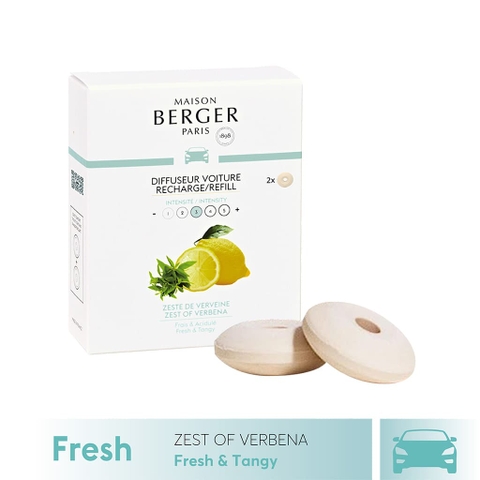 MAISON BERGER - Bộ tinh dầu xe hơi hương Zest of Verbena - 2 cái