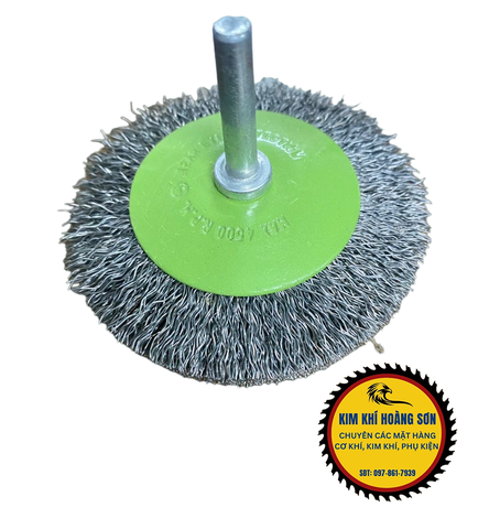 Chổi đánh bóng, đánh rỉ sắt thép không rỉ, Chổi cước quật gỗ lắp máy khoan cầm tay màu bạc mạ đồng