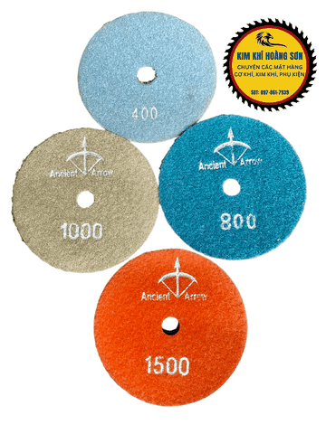 Đĩa đánh bóng đá, bê tông đường kính 100mm, Nỉ số đánh bóng dày 3mm độ mịn 50 đến 2000 chuyên dụng