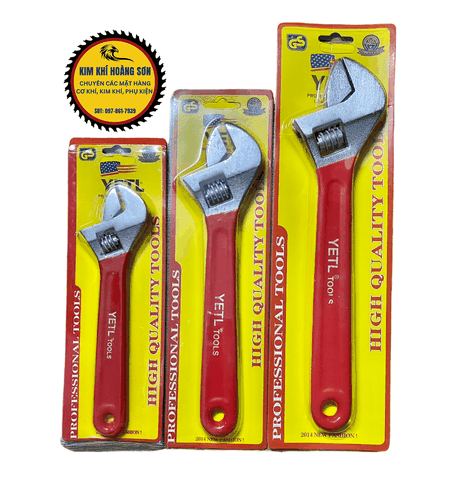 Mỏ lết cán bọc cao su YETI size 8'' 10'' 12'' chất liệu hợp kim mạ crom độ cứng cao, chống rỉ sét, độ bền cực đại