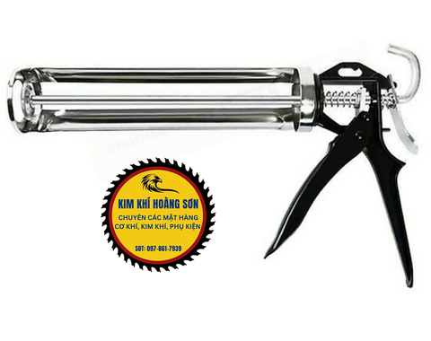 Súng bắn keo silicone bằng inox chính hãng, Súng bơm keo silicone màu đen chuyên dụng chắc chắn