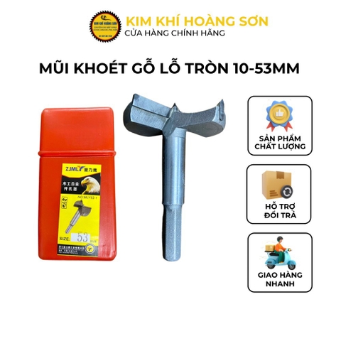 Mũi khoét gỗ lỗ tròn, Mũi khoan khoét gỗ vỏ đỏ ZJMLY 10mm - 100mm hợp kim chịu nhiệt, chịu mài mòn tốt