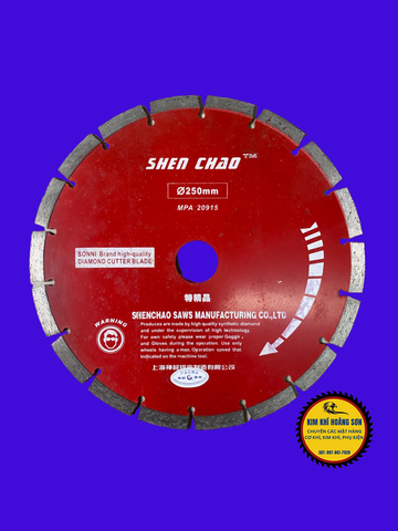 Lưỡi Cắt Gạch, Bê Tông, Đá ShenChao Răng Thưa - Lưỡi Cắt Gạch Super Răng Liền Đường Kính 250mm Lỗ Trục 32mm