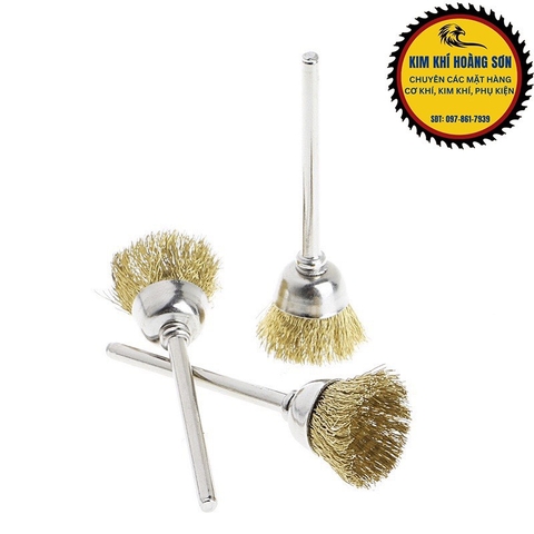 Chổi đánh rỉ sắt, chổi đánh bóng rỉ sét inox chuôi 3mm lắp máy khoan mini cầm tay 5 cái