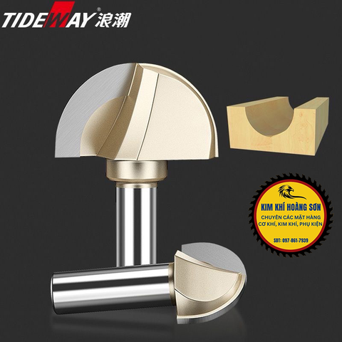 Mũi phay alu soi gỗ quả đào tròn lưỡi phay rãnh dao cầu TIDEWAY cốt bé 6,3mm dùng cho máy soi, CNC