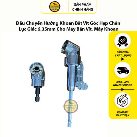 Đầu Chuyển Hướng Khoan Bắt Vít Góc Hẹp Chân Lục Giác 6.35mm Cho Máy Bắn Vít, Máy Khoan