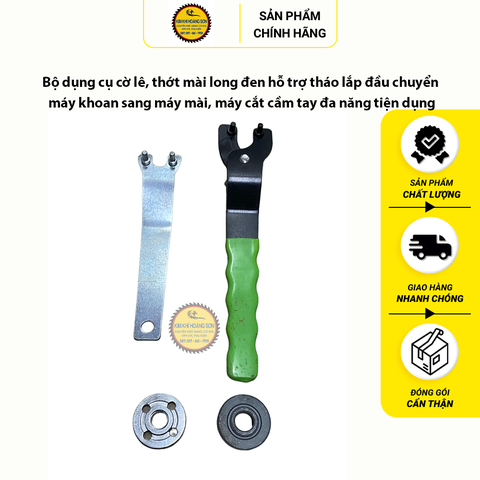 Bộ dụng cụ cờ lê, thớt mài long đen hỗ trợ tháo lắp máy mài, máy cắt cầm tay đa năng tiện dụng